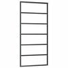 vidaXL Stumdomos durys, juodos, 90x205cm, ESG stiklas ir aliuminis