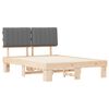 vidaXL Lovo rėmas su apmu&scaron;tu galvūgaliu &Scaron;viesiai pilka 140 x 200 cm