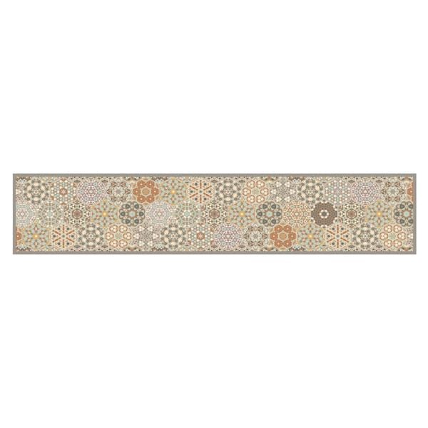 vidaXL Virtuvės kilimėlis, 60x300 cm, aksomas, plaunamas, su rombais