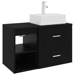 vidaXL Vonios baldų rinkinys 2 pcs Juodojo ąžuolo Apdirbta mediena