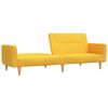 vidaXL Dvivietė sofa-lova su pakoja, geltonos spalvos, audinys