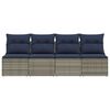 vidaXL Sodo sofa su pagalve Pilka 220 x 62 x 69cm poliratanas