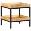 vidaXL &Scaron;oninis stalas Ruda 45 x 45 x 45 cm Kietas mango medis