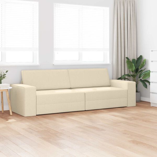 vidaXL Sofa lova 200cm Kreminė audinys