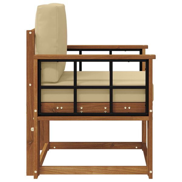 vidaXL Lauko sofa Tvirta akacijos mediena ir poliesteris Natūrali