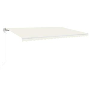 vidaXL Automatinė markizė su LED/vėjo jutikliu, kreminė, 500x350cm