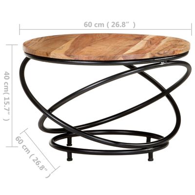 vidaXL Kavos staliukas, 60x60x40cm, akacijos medienos masyvas