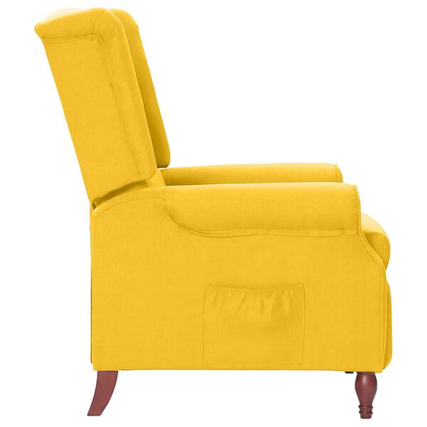 vidaXL Atlo&scaron;iamas krėslas, geltonos spalvos, audinys