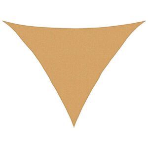 vidaXL Saulės skėtis, 160 g/m&sup2;, trikampė, smėlio spalvos, 2,5x2,5x3,5 m, HDPE