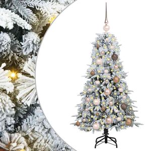 vidaXL Dirbtinė Sulankstoma Kalėdų Eglutė Balta 120 cm PE ir PVC