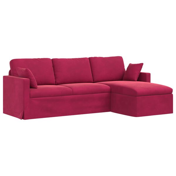 vidaXL Sofa Vyno raudona 198 x 134 x 80 cm Aksomas
