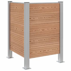 vidaXL Atliekų konteinerio tvora Ruda 85 x 85 x 115 cm Alavas ir WPC