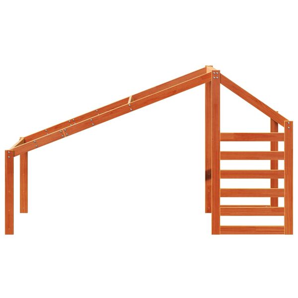 vidaXL Vaikiškos lovos stogas, vaško rudas, 198x87x113cm, pušis