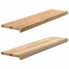 vidaXL Palangės, 2 vnt, 100x25x2 cm, neapdorotas ąžuolo medienos