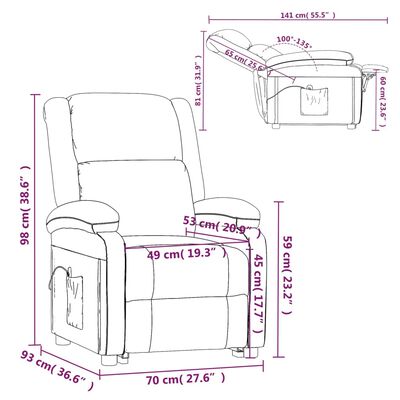 vidaXL Masažinis krėslas, kreminės baltos spalvos, dirbtinė oda