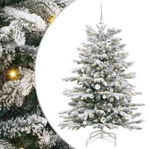 vidaXL Dirbtinė Sulankstoma Kalėdų Eglutė Balta 150 cm PE ir PVC