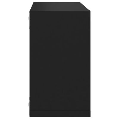 vidaXL Sieninės lentynos, 6vnt., juodos, 26x15x26cm, kubo formos