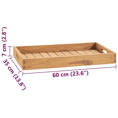 vidaXL Serviravimo padėklas, 60x35cm, tikmedžio medienos masyvas
