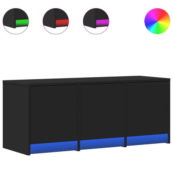 vidaXL Televizoriaus spintelė su LED, juoda, 97x34x40cm, mediena