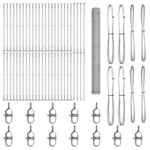 vidaXL Tvora su stulpais Sidabro 1.6 x 100 m PVC dengtas plienas