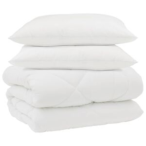 vidaXL Žiemos antklodė su pagalve 3 pcs Balta Mikropluo&scaron;tas