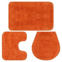 vidaXL Vonios kilimėlių rinkinys, 3d., oranžinis, audinys