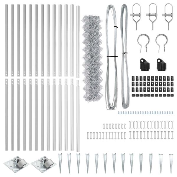 vidaXL Tvorelės stulpas Sidabro 25 x 1,2 m (60 x 60 mm tinklas)