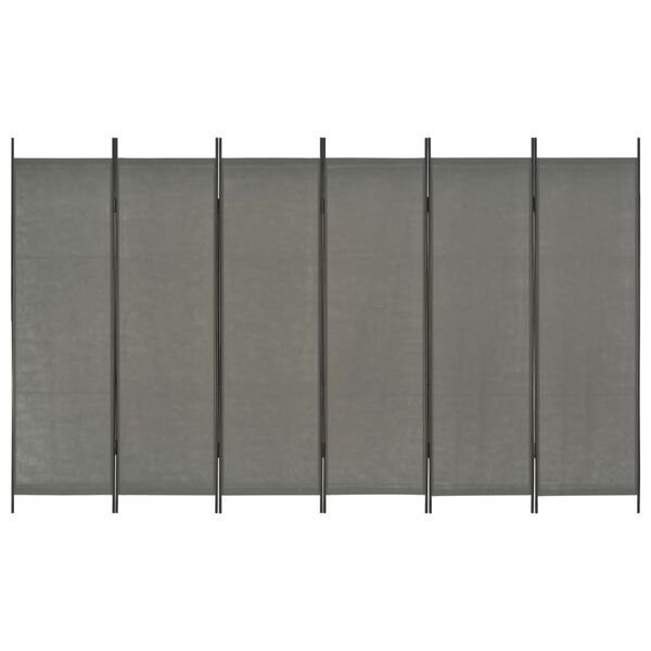 vidaXL Kambario pertvara, 6 d., antracito sp., 300x180cm