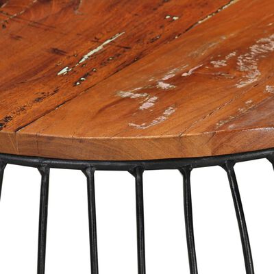 vidaXL Kavos staliukas, skersmuo 68cm, perdirbtos medienos masyvas