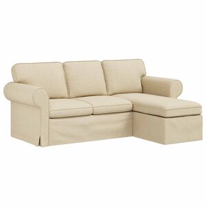 vidaXL Sofa Kreminė 215 x 138 x 80 cm audinys