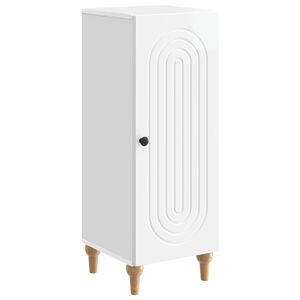 vidaXL Kabalas Itin blizgi balta 33 x 34,5 x 90 cm Apdirbta mediena