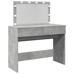 vidaXL Kosmetinis staliukas su LED, betono pilkas, 100x40x120cm