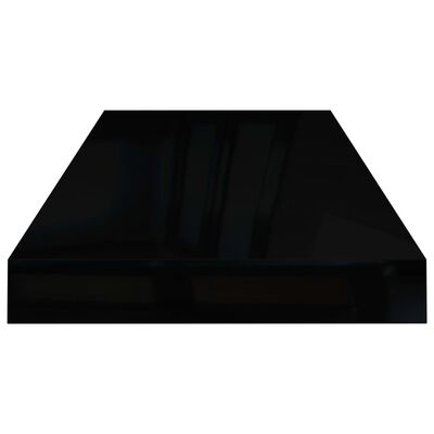 vidaXL Pakabinamos lentynos, 4vnt., juodos, 60x23,5x3,8cm, MDF