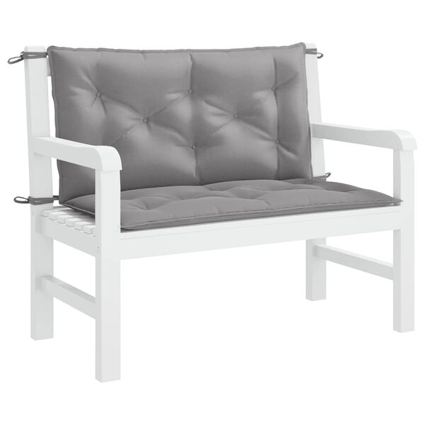 vidaXL Sodo suoliuko pagalvėlė, pilka, 100x(50+50)x7cm, audinys