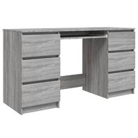 vidaXL Rašomasis stalas, pilkas ąžuolo, 140x50x77cm, apdirbta mediena