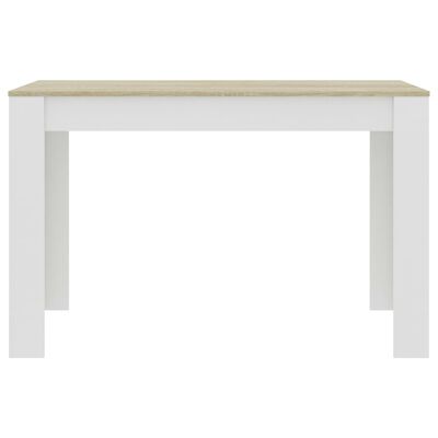 vidaXL Valgomojo stalas, balta+sonoma ąžuolo spalvos, 120x60x76cm, MDP