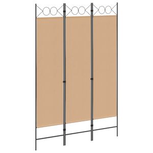 vidaXL 3-panelis kambario skirstytuvas Smėlio 120 x 180 cm Audinys