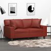 vidaXL Dvivietė sofa su pagalvėmis, vyno, 120cm, dirbtinė oda