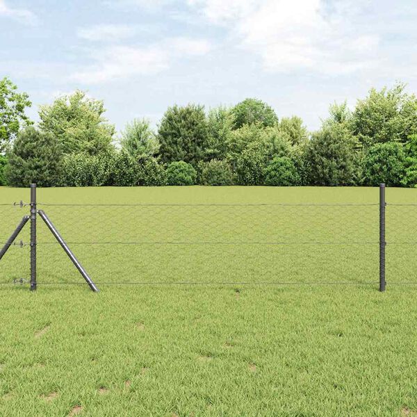 vidaXL Tvorelės stulpas Pilka 25 x 0,8 m (36 mm tinklas)