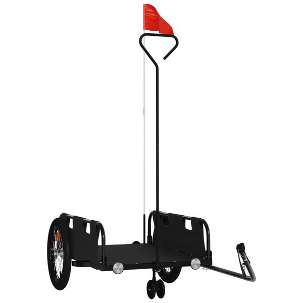 vidaXL Dviračio priekaba, juodos spalvos, oksfordo audinys ir geležis