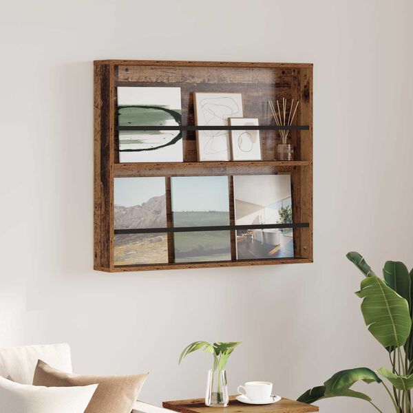 vidaXL Žurnalų stovas Senas medis 80 x 12 x 70 cm Apdirbta mediena