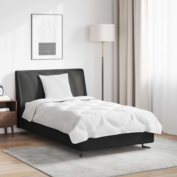 vidaXL Antklodžių rinkinys su pagalve 2 pcs Balta Mikropluo&scaron;tas