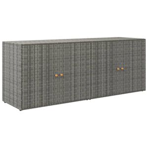 vidaXL Sodo spintelė daiktams, pilka, 198x55,5x80cm, poliratanas
