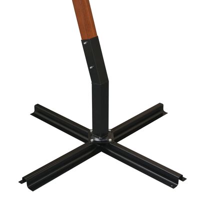 vidaXL Kabantis skėtis su stulpu, terakota, 3,5x2,9m, eglės masyvas