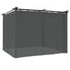 vidaXL Pavėsinė su užuolaidomis, antracito, 3x3m, plienas
