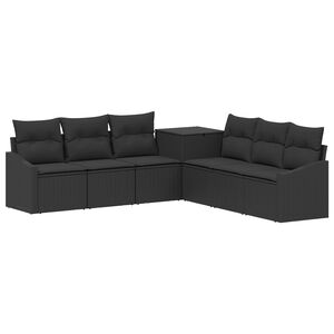 vidaXL Sofos komplektas 7 vnt. Juoda Poli ratanas ir plienas
