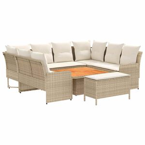 vidaXL Baldų komplektai su pagalve 7 pcs Bežinė ir kreminė PE ratanas