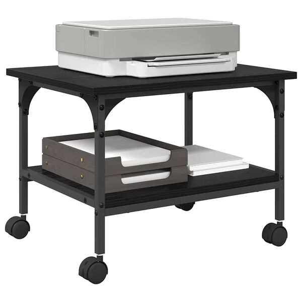 vidaXL Spausdintuvo laikiklis Juodas ąžuolas 50 x 40 x 38 cm