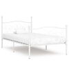 vidaXL Lovos rėmas su grotelių pagrindu, baltas, 90x200cm, metalas