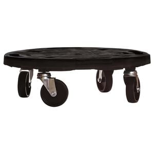 vidaXL Augalų padėklas su ratukais, juodas, 40cm skersmens, 275kg